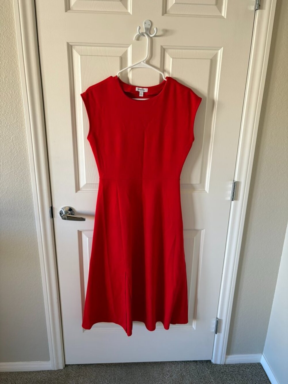 Nordstrom Red Fit & Flare Ponte Knit Midi Dress — Size S